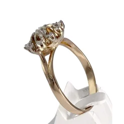 Bague d'occasion 2 ors 750 fleur diamants