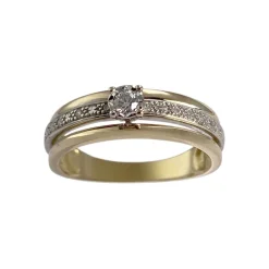 Bague d'occasion 2 ors 750 jaune diamants