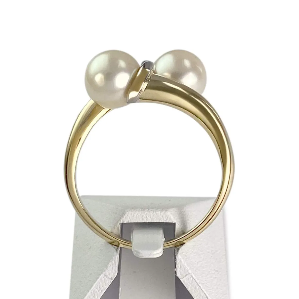Bague d'occasion 2 ors 750 perles de culture