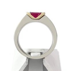 BAGUE d'occasion 2 ors 750 rubis diamants