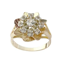 Bague d'occasion 2ors 750 spinelles synthétiques