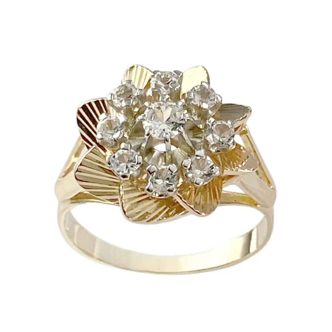 Bague d'occasion 2ors 750 spinelles synthétiques