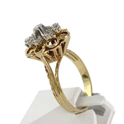 Bague d'occasion 2 ors 750 spinelles synthétiques