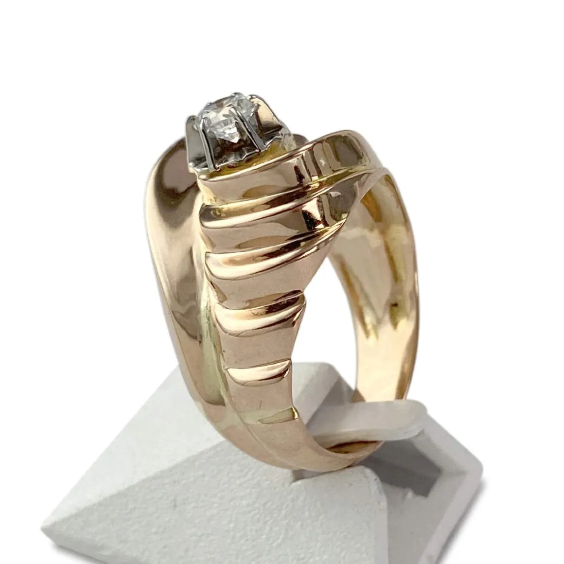 Bague d'occasion 2 ors 750 zirconia