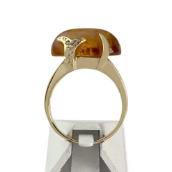 Bague d'occasion or 750 2 tons ambre