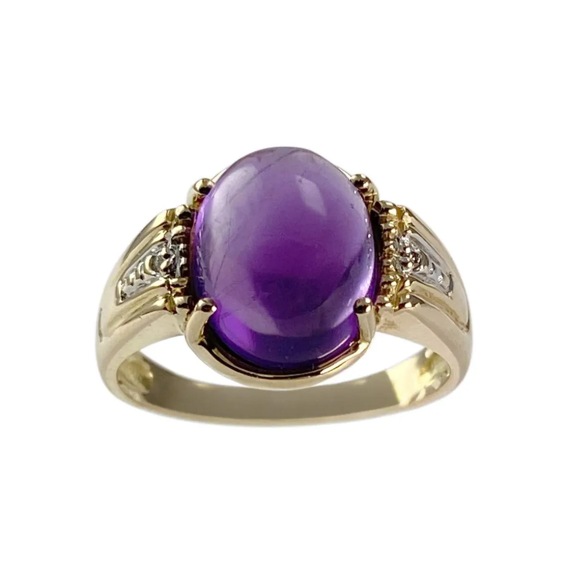 Bague d'occasion or 750 2 tons améthyste diamants