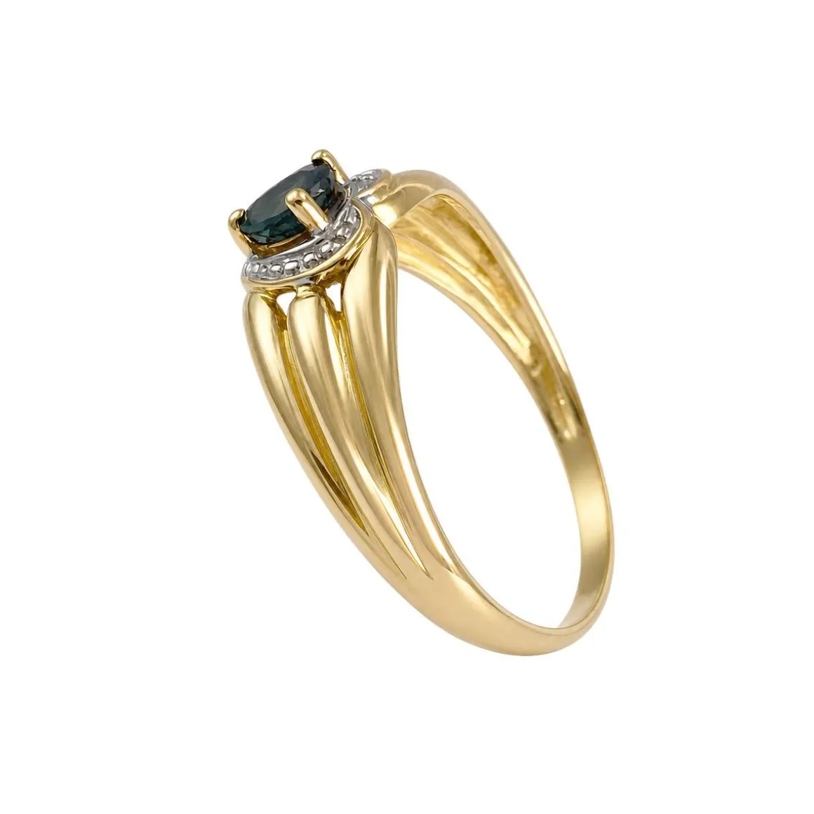 Bague d'occasion or 750 2 tons coeur saphir