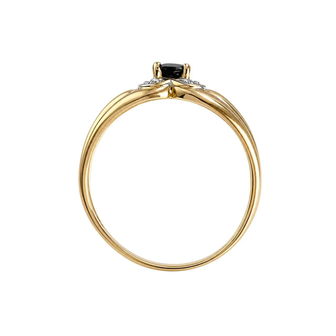 Bague d'occasion or 750 2 tons coeur saphir