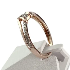 Bague d'occasion or 375 2 tons diamants