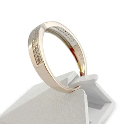 Bague d'occasion or 375 2 tons diamants