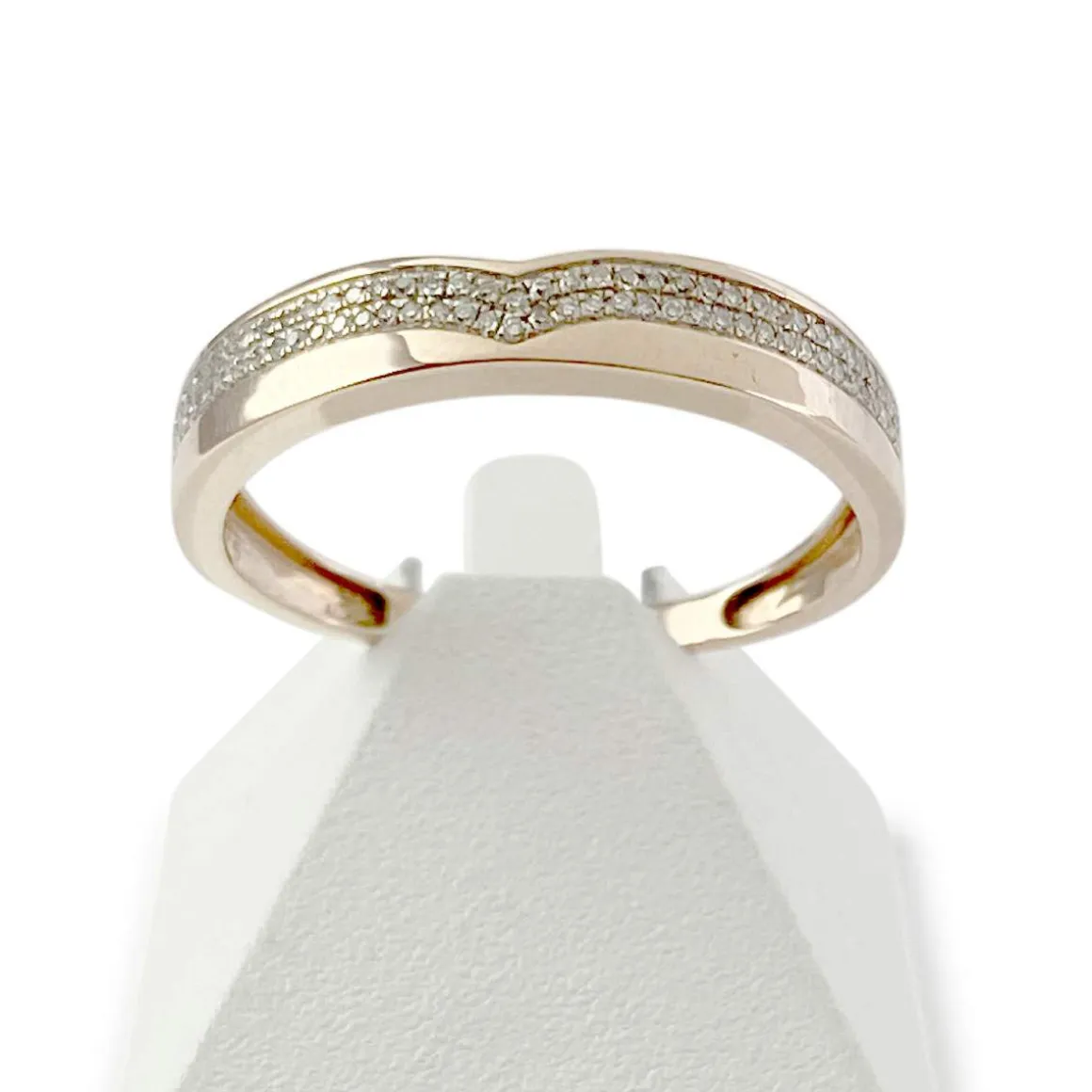 Bague d'occasion or 375 2 tons diamants