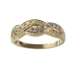 Bague d'occasion or 750 2 tons diamants