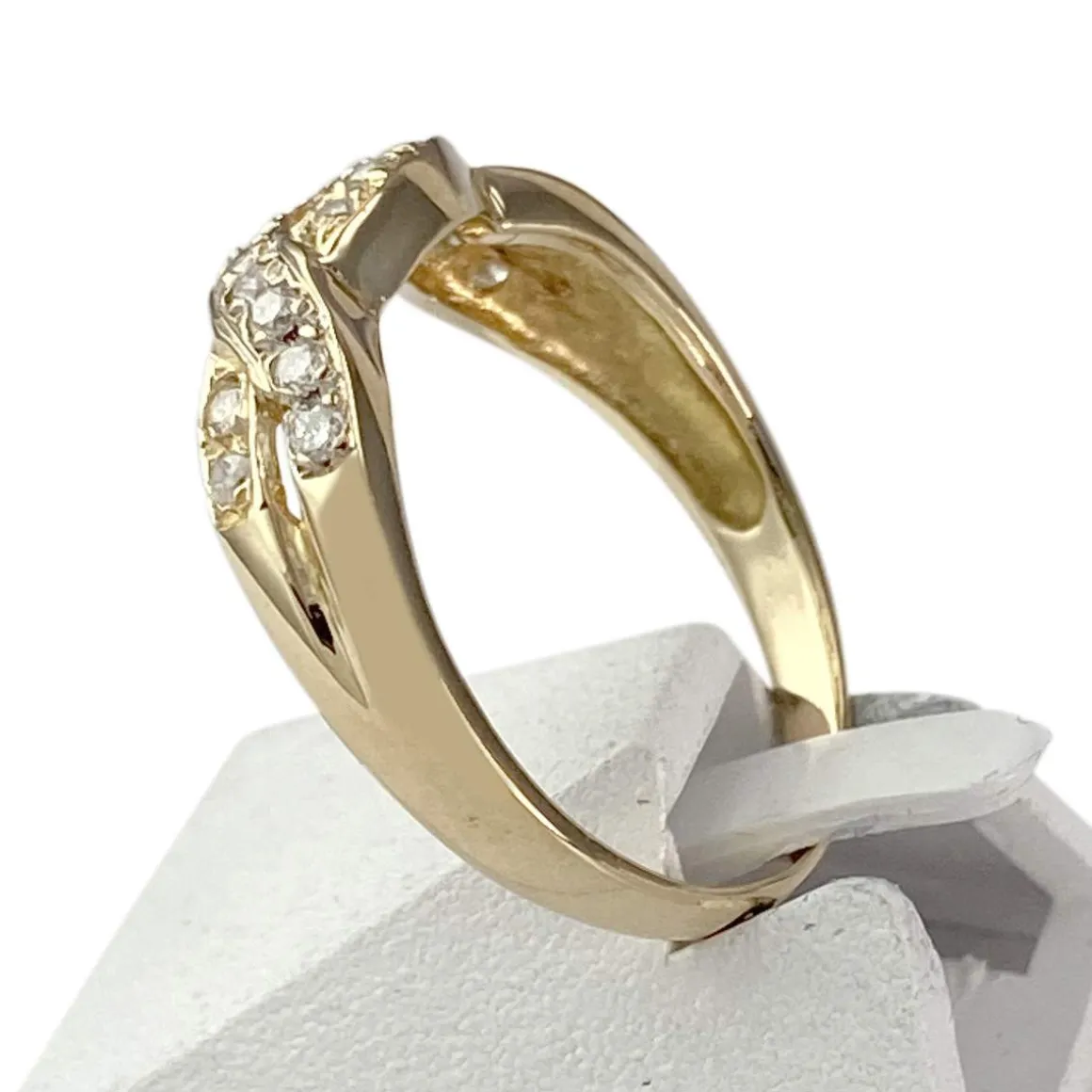 Bague d'occasion or 750 2 tons diamants