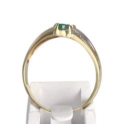 Bague d'occasion or 750 2 tons diamant emeraude