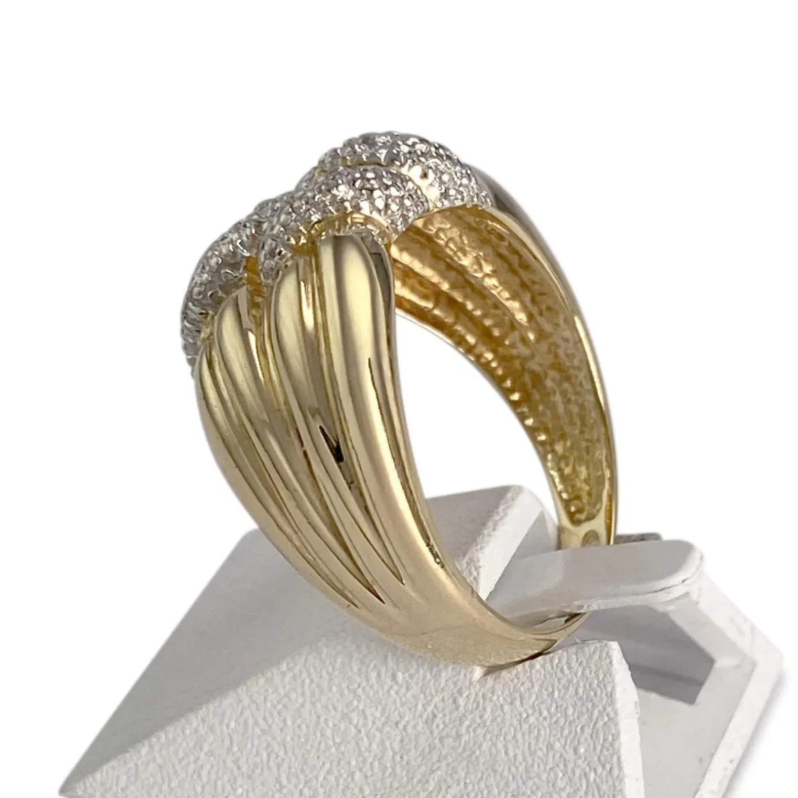 Bague d'occasion or 750 2 tons diamants
