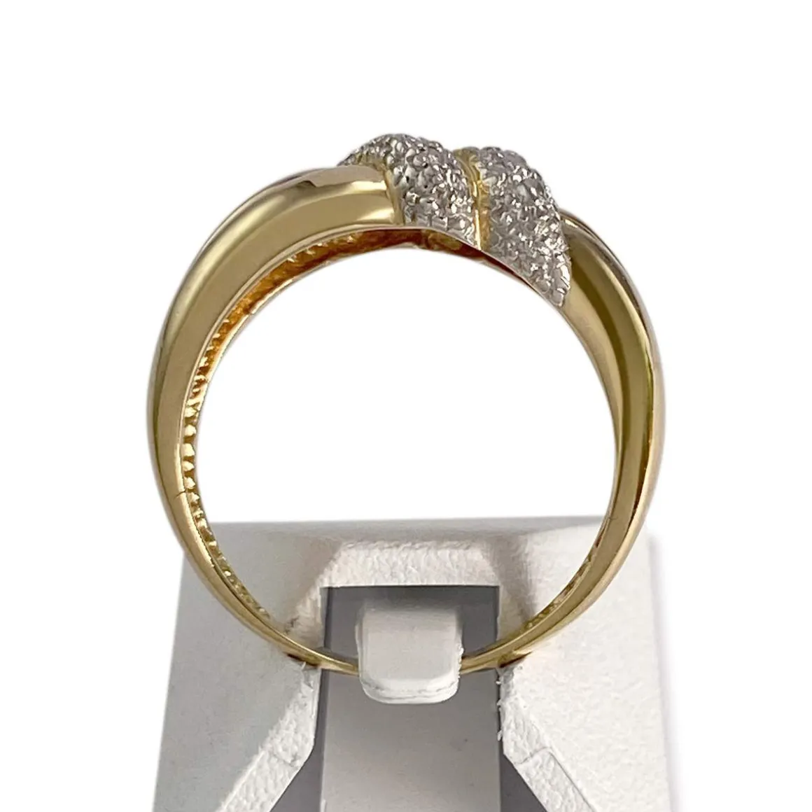 Bague d'occasion or 750 2 tons diamants