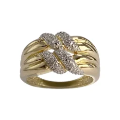 Bague d'occasion or 750 2 tons diamants
