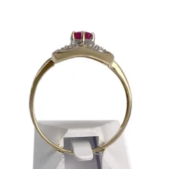 Bague d'occasion or 750 2 tons diamants rubis