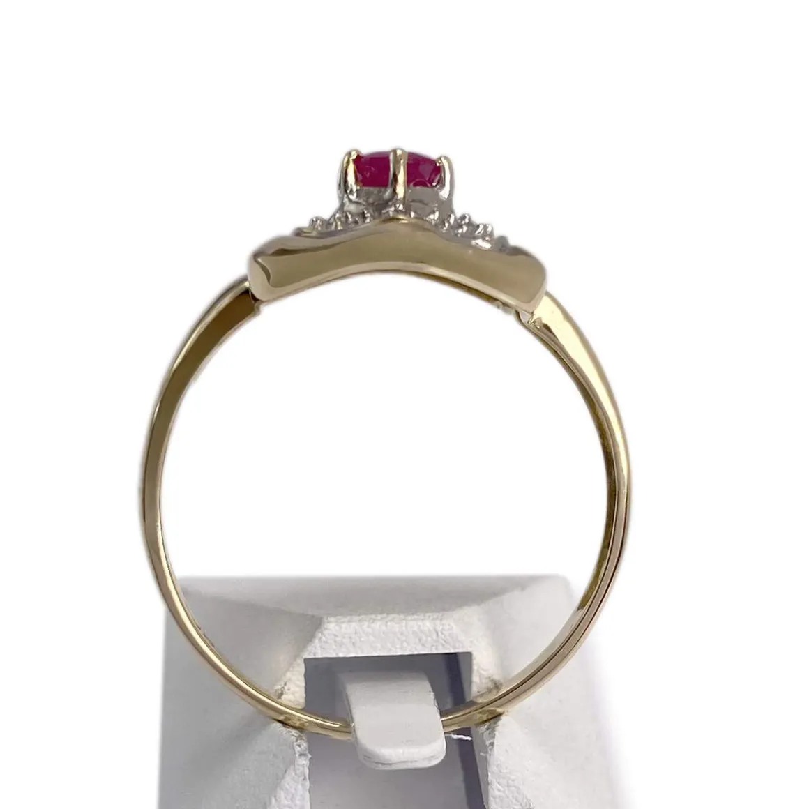 Bague d'occasion or 750 2 tons diamants rubis