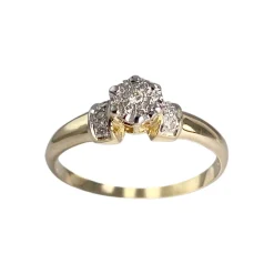 Bague d'occasion or 750 2 tons diamants