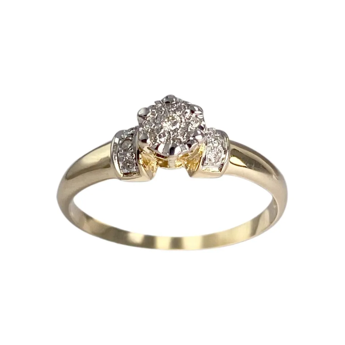 Bague d'occasion or 750 2 tons diamants