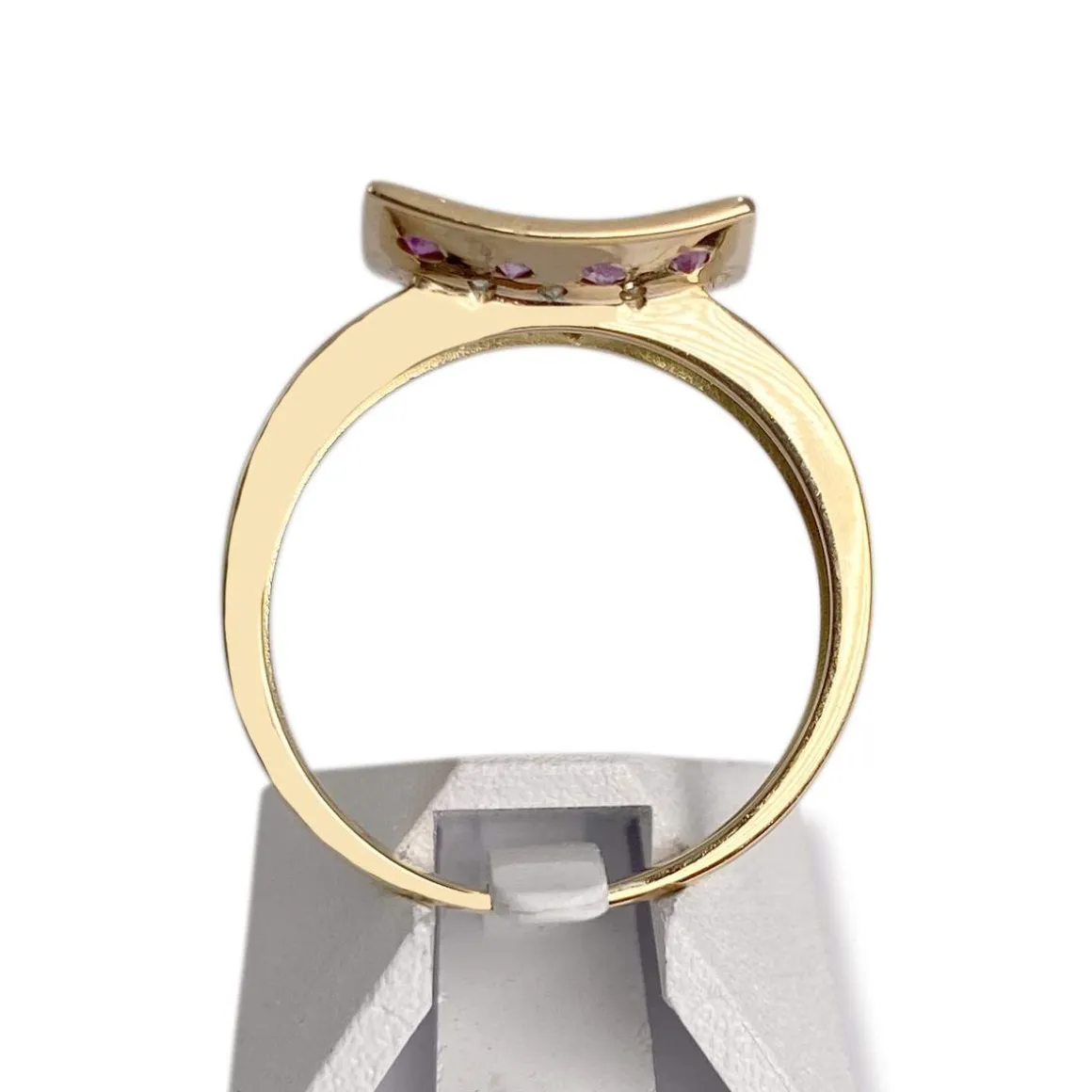 Bague d'occasion or 750 2 tons diamant rubis