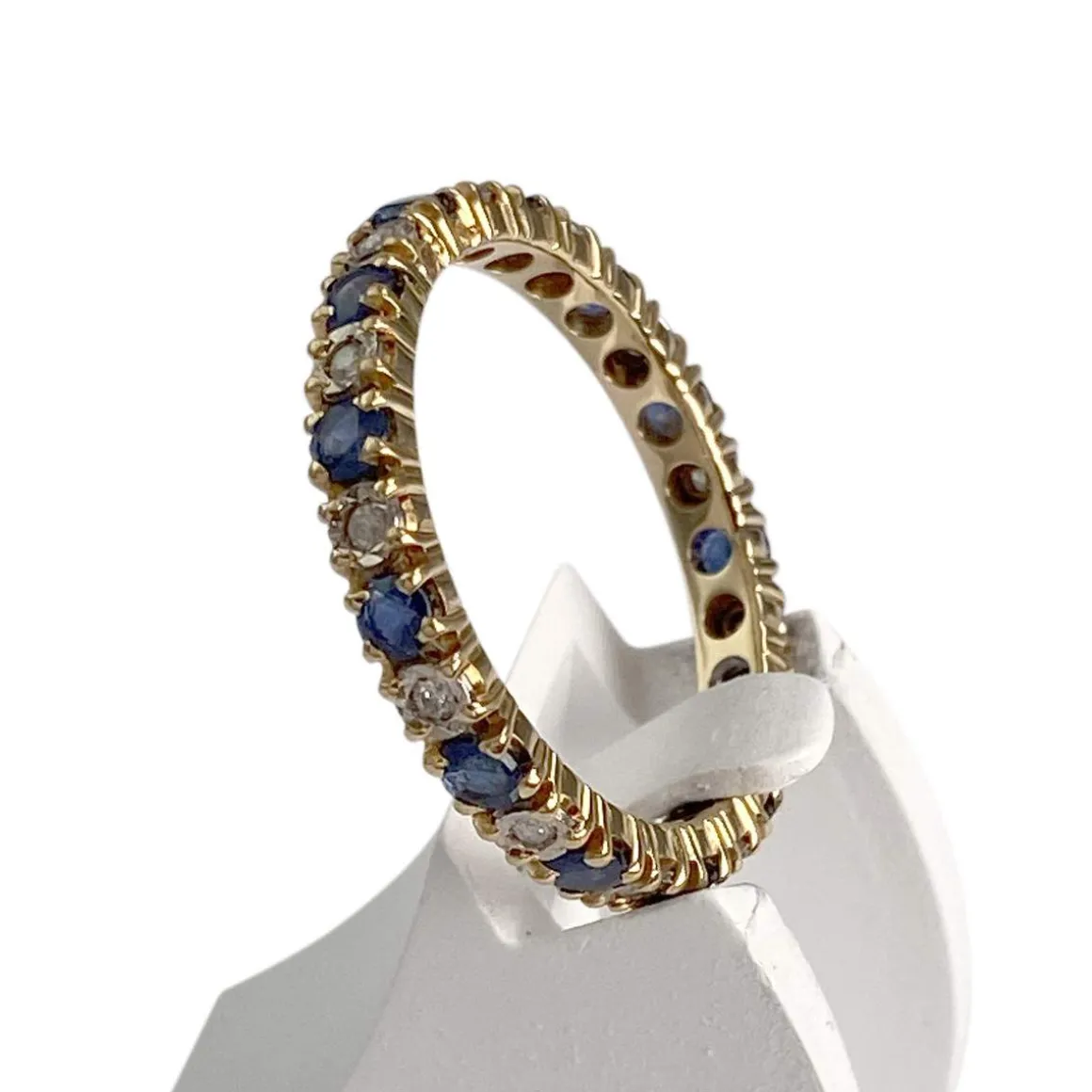 Bague d'occasion or 750 2 tons diamants, saphirs
