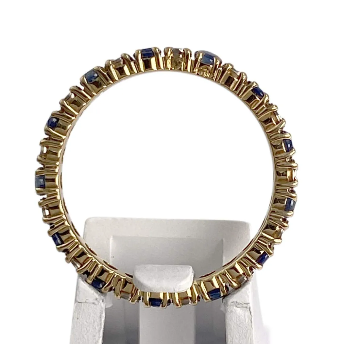 Bague d'occasion or 750 2 tons diamants, saphirs