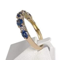 Bague d'occasion or 750 2 tons diamant saphir