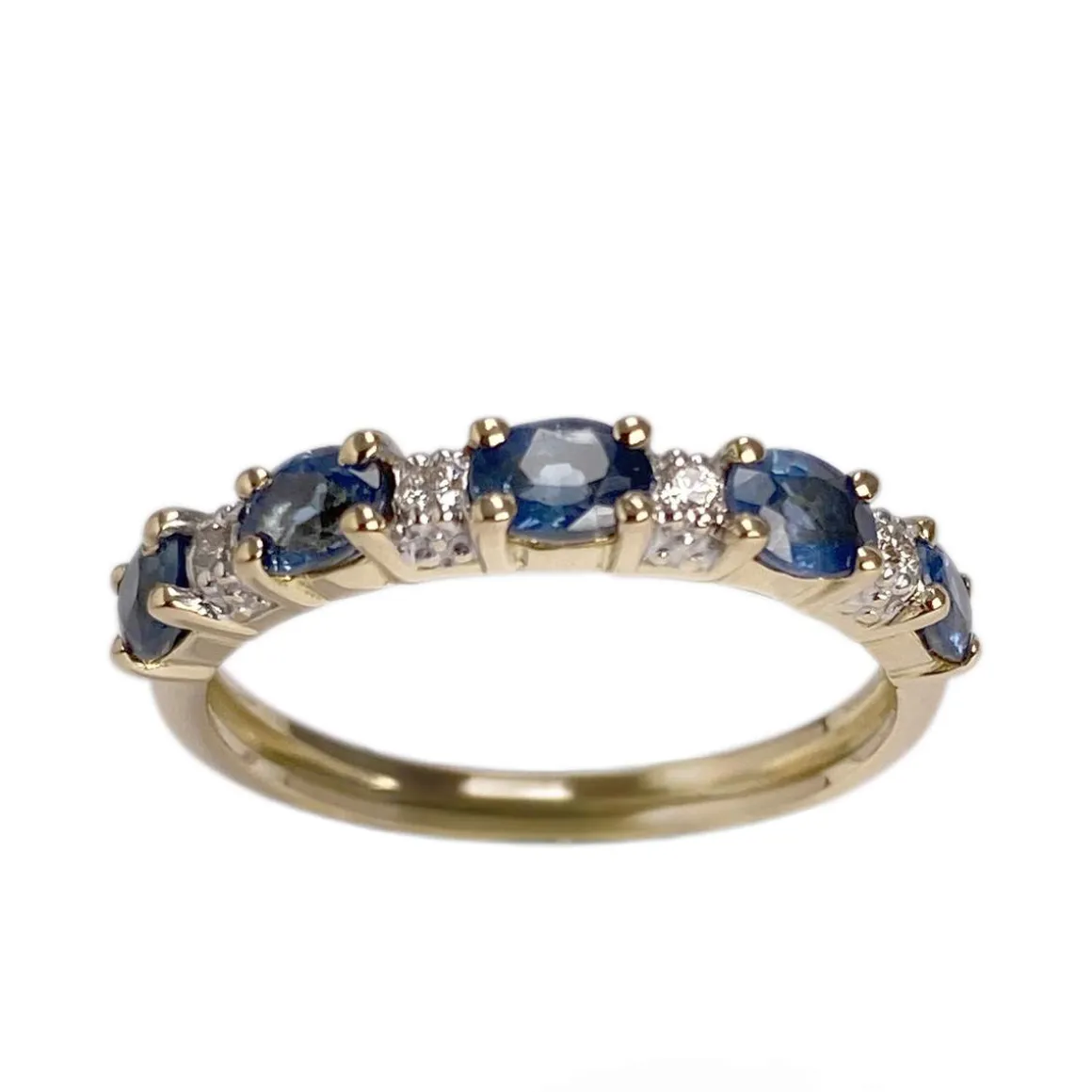 Bague d'occasion or 750 2 tons diamant saphir