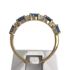 Bague d'occasion or 750 2 tons diamant saphir