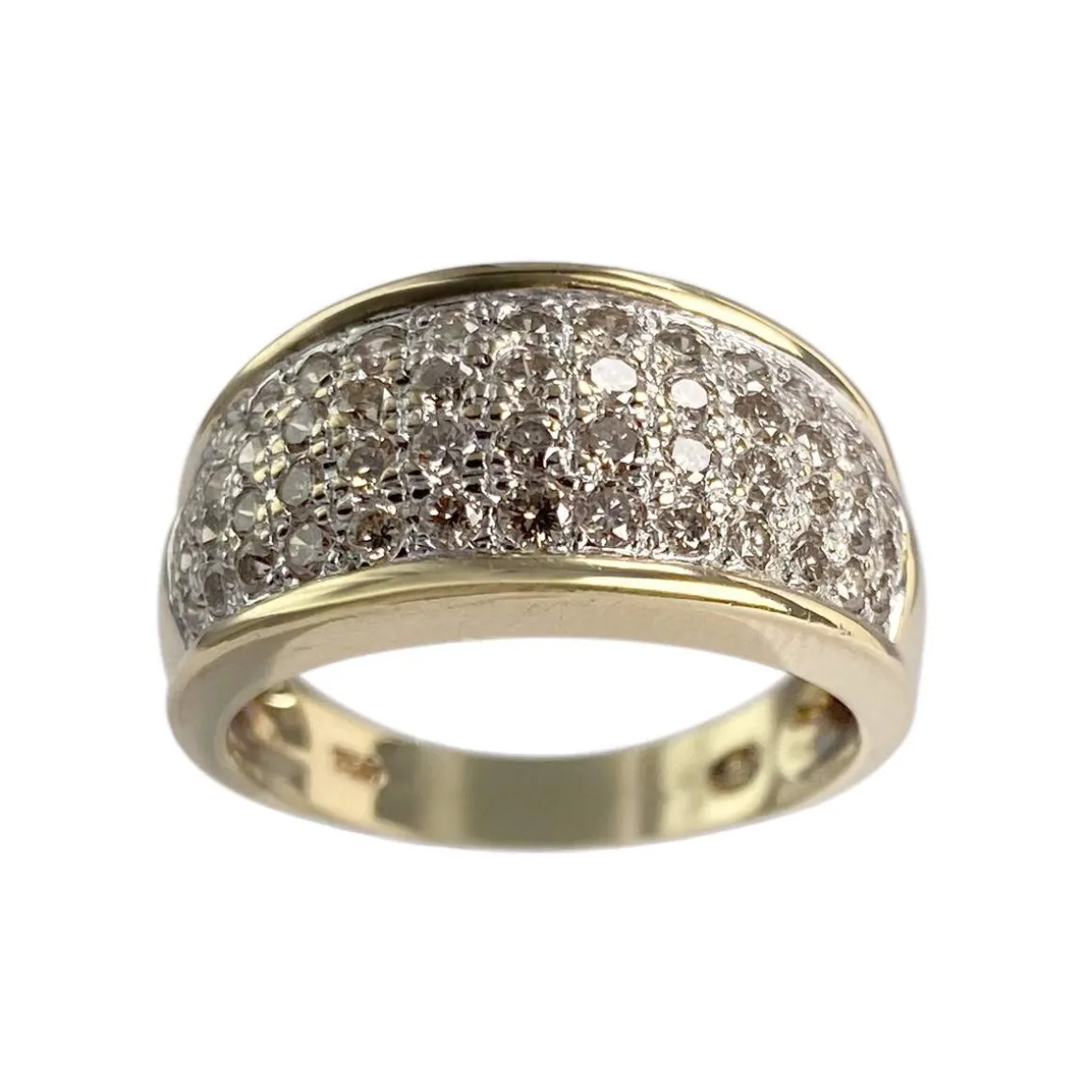 Bague d'occasion or 750 2 tons diamants