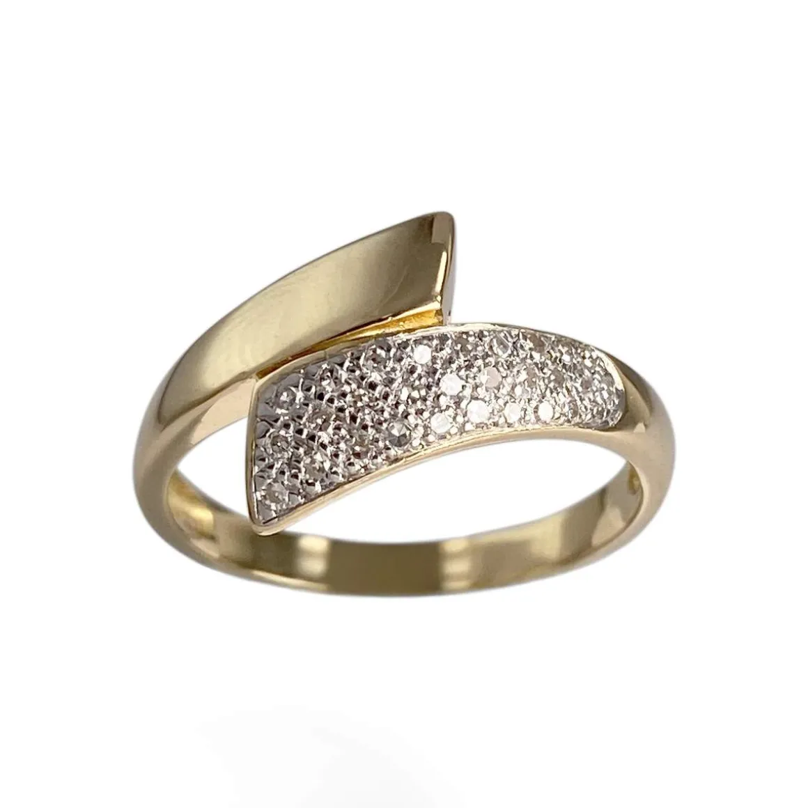 Bague d'occasion or 750 2 tons diamants