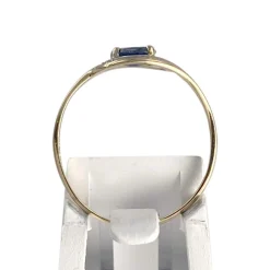 Bague d'occasion  or 750 2 tons diamants saphir