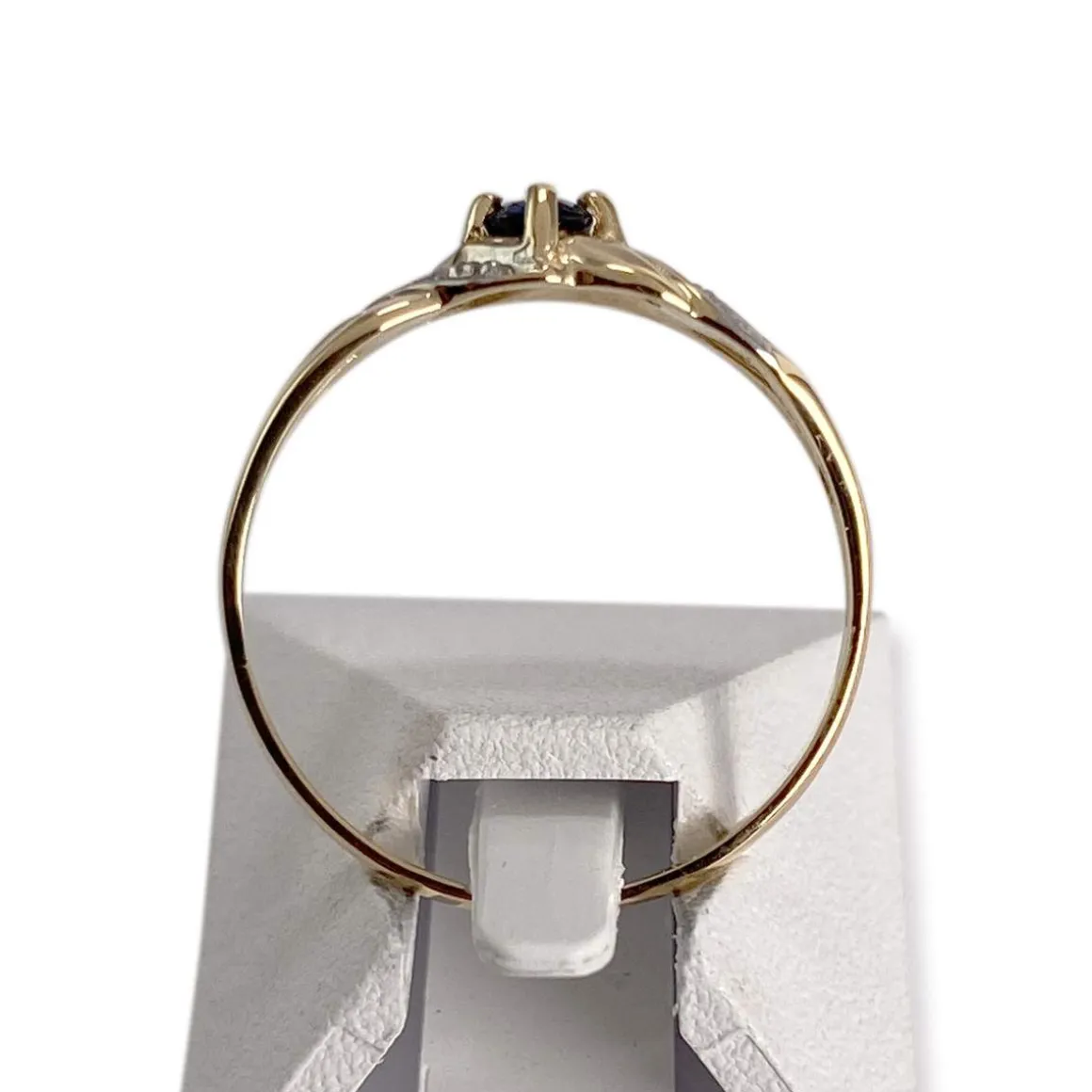 Bague d'occasion or 750 2 tons diamants saphir
