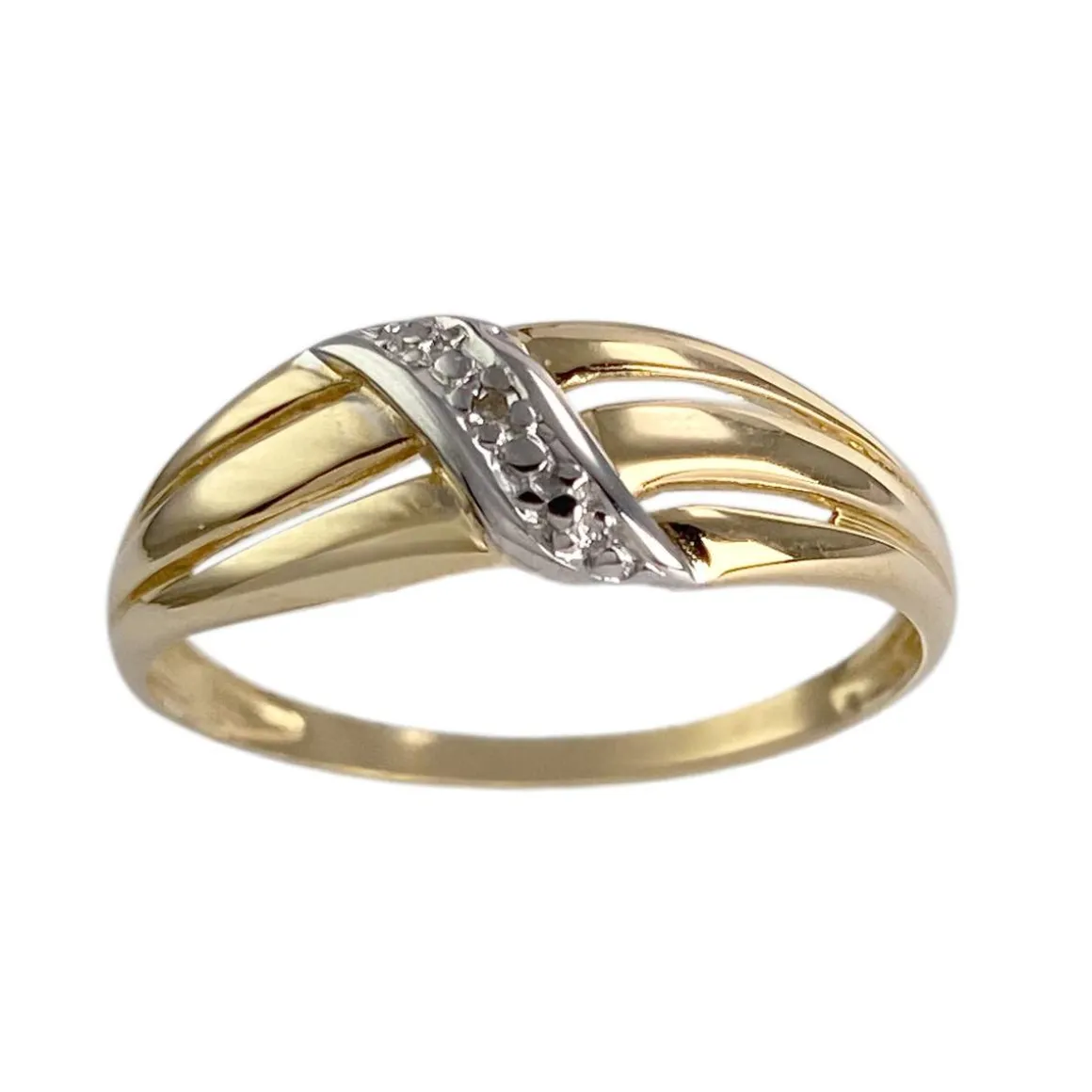 Bague d'occasion or 2 tons 750 diamant