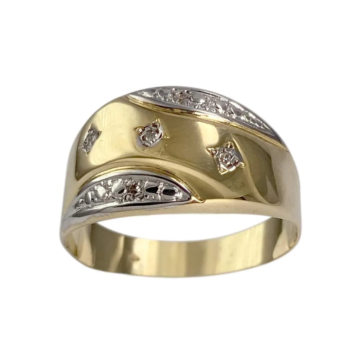 Bague d'occasion or 750 2 tons diamants
