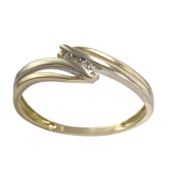 Bague d'occasion or 750 2 tons diamants