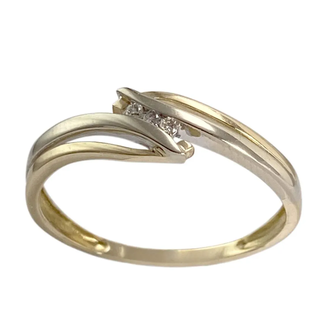 Bague d'occasion or 750 2 tons diamants