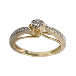 Bague d'occasion or 2 tons 750 diamants