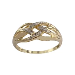 Bague d'occasion or 750 2 tons diamant