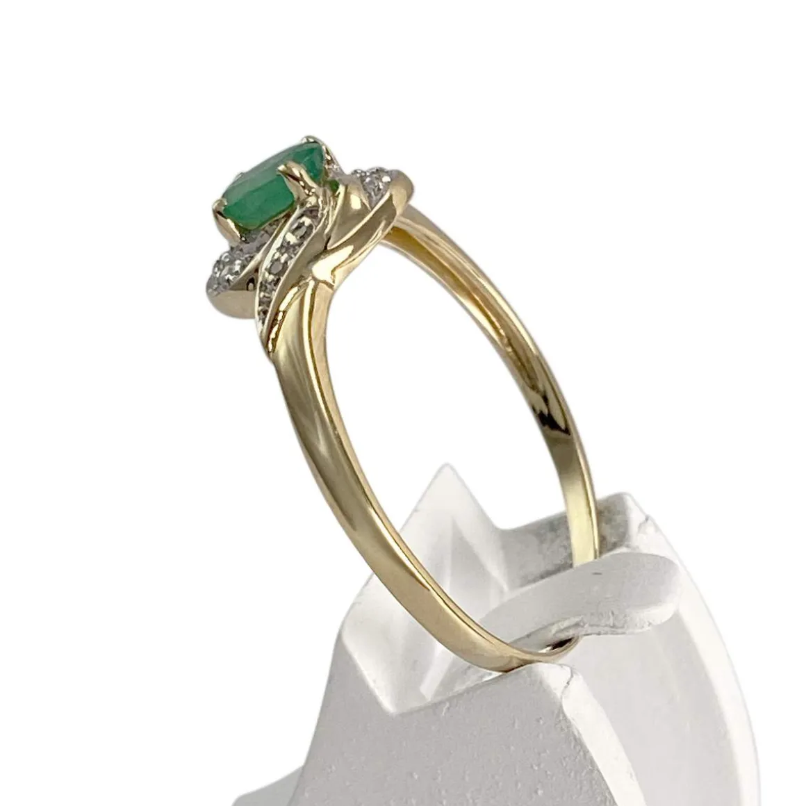 Bague d'occasion or 750 2 tons diamants émeraude