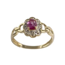Bague d'occasion or 750 2 tons diamant saphir