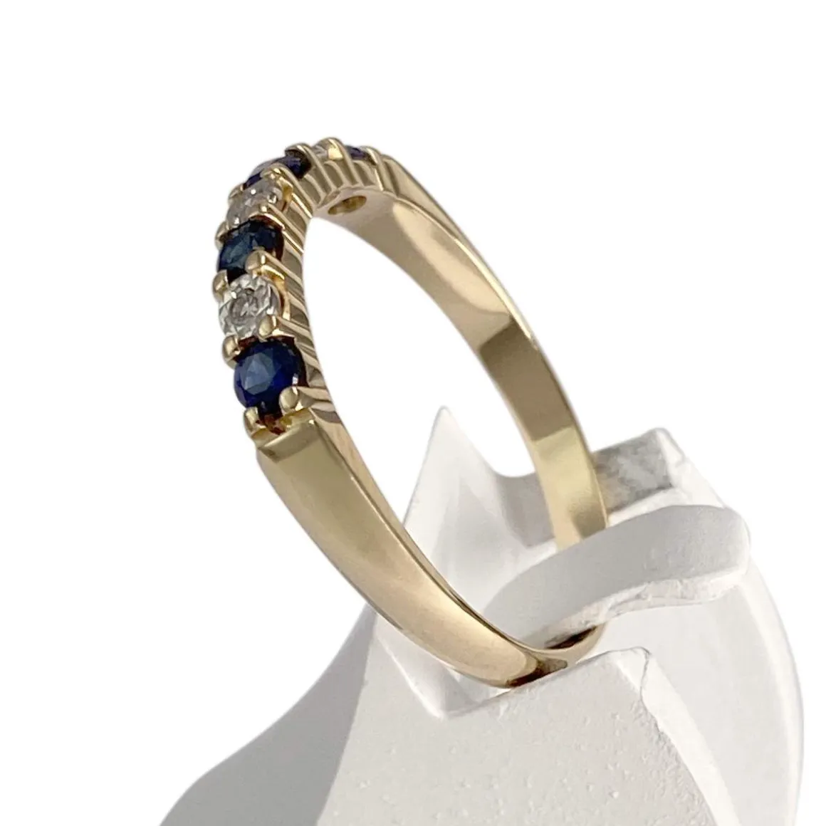 Bague d'occasion or 750 2 tons diamants saphirs