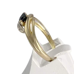 Bague d'occasion or 750 2 tons diamants et saphir