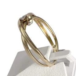Bague d'occasion or 750 2 tons diamant
