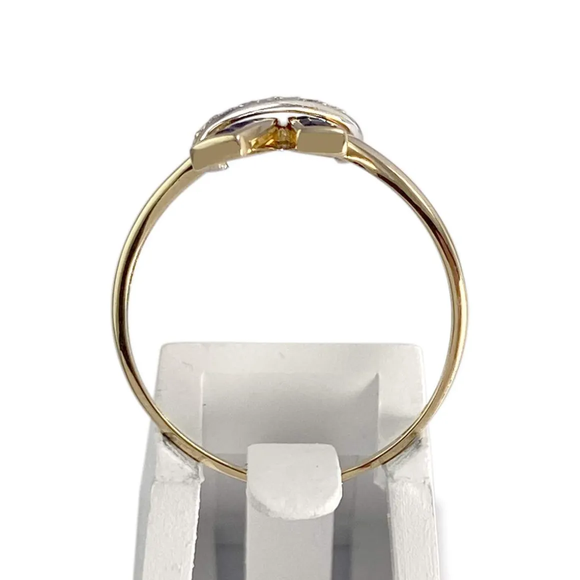 Bague d'occasion or 750 2 tons diamants saphirs