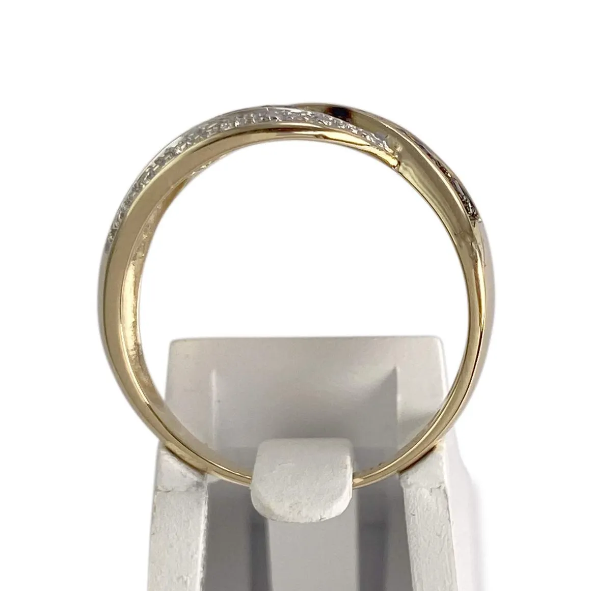 Bague d'occasion or 750 2 tons diamants blancs et noirs traités