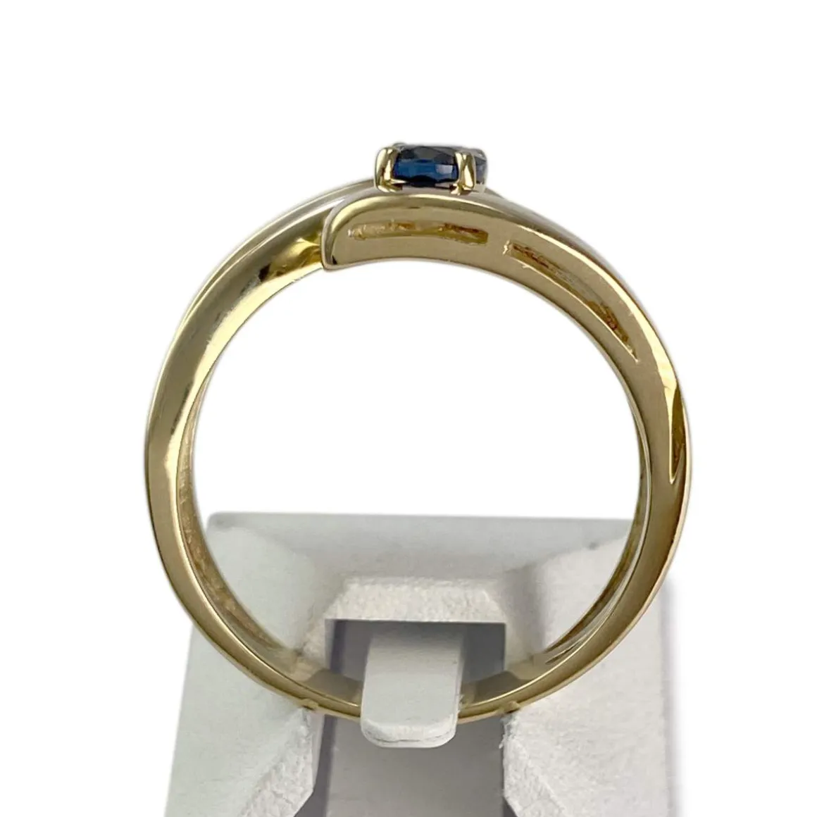Bague d'occasion or 750 2 tons diamants saphir