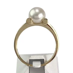 Bague d'occasion  or 750 2 tons diamant perle de culture